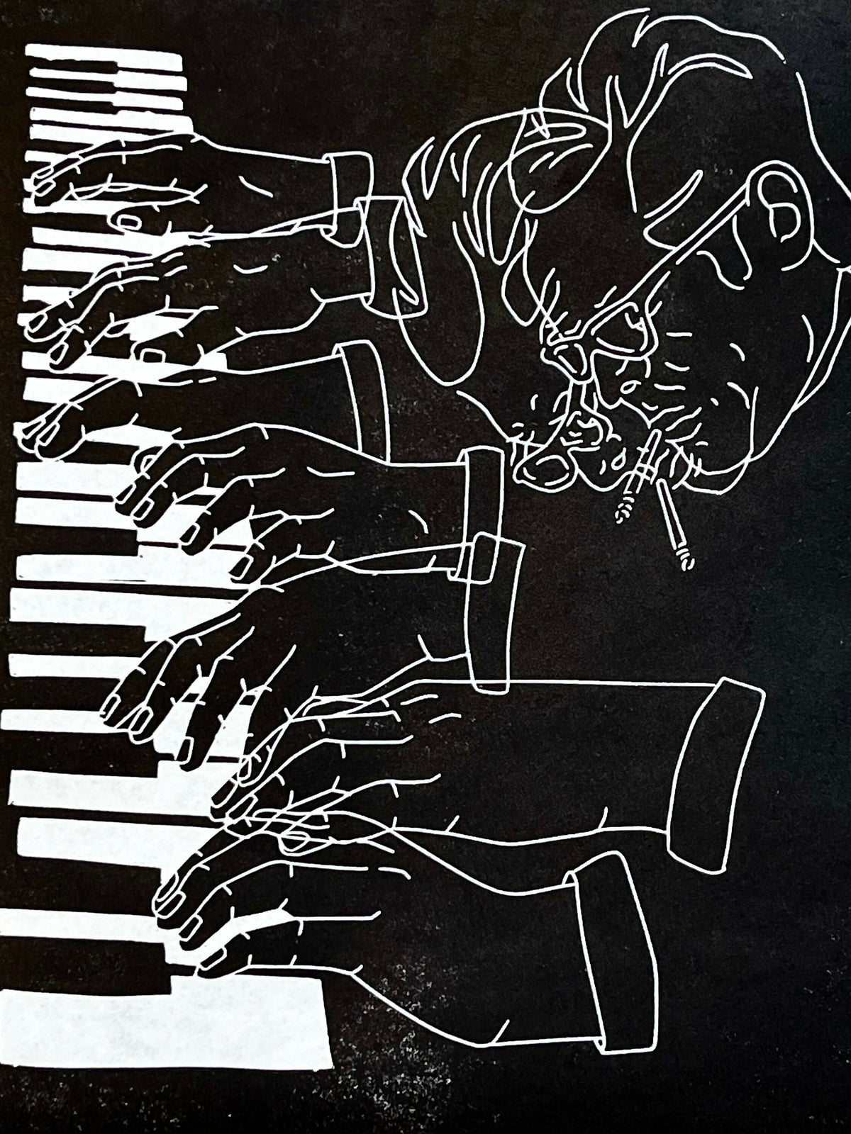 Bill Evans | Jazz Pianist | Linocut Print | Wall Art