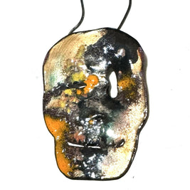Catrina or Skull enamel pendant