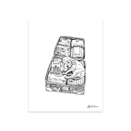 8”x10” Art Print, Travel Pup