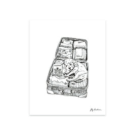 8”x10” Art Print, Travel Pup