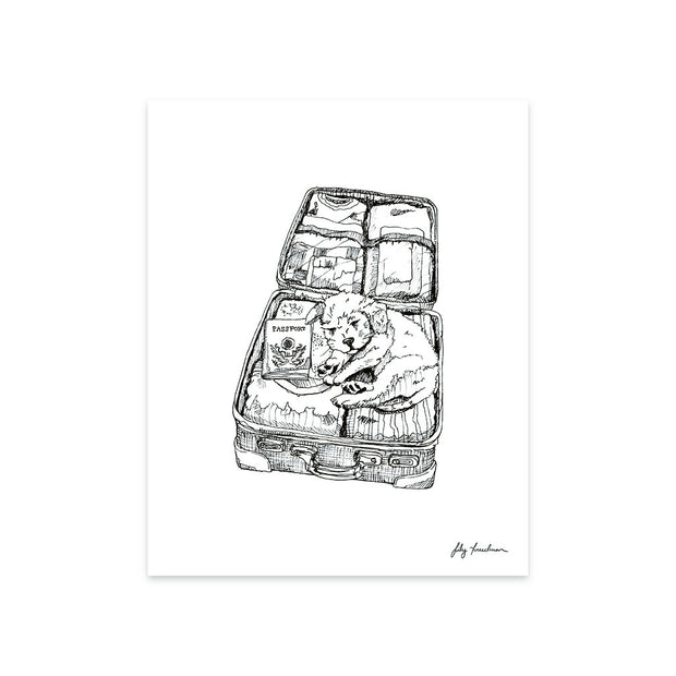 8”x10” Art Print, Travel Pup