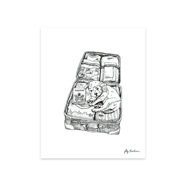 8”x10” Art Print, Travel Pup