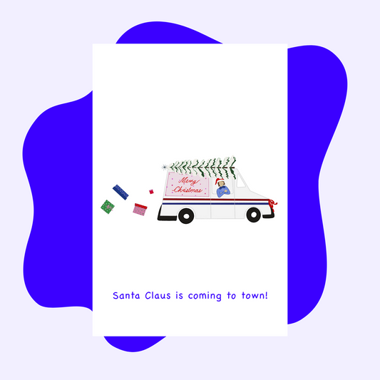 Fun Gift Delivery Christmas Card + Envelope