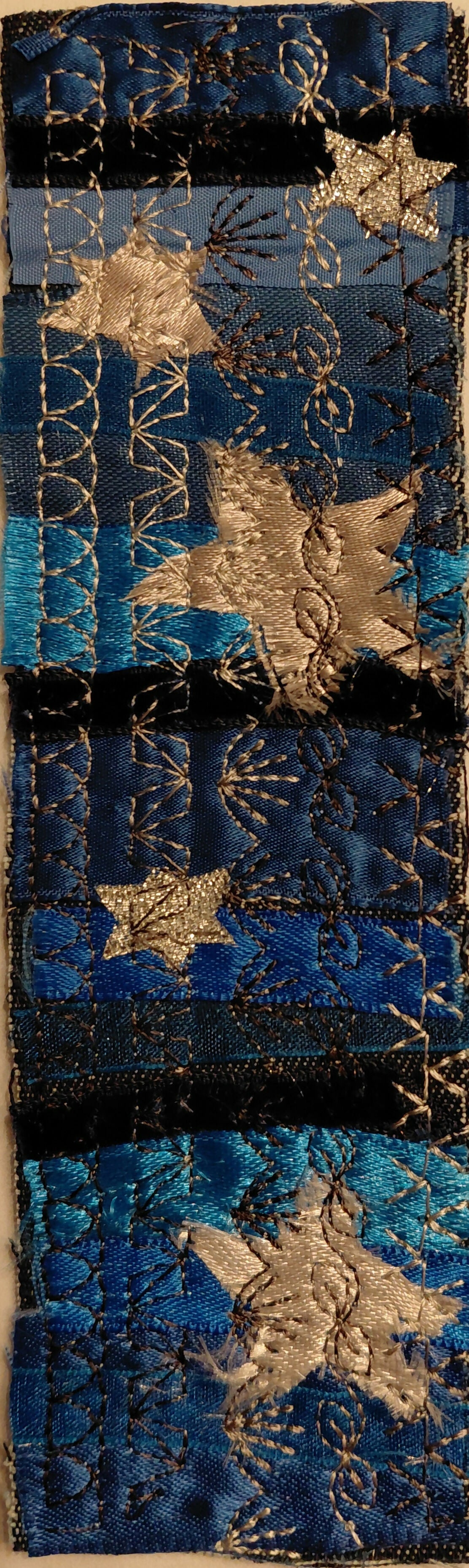 Three Velvet Strips Stars Bookmark