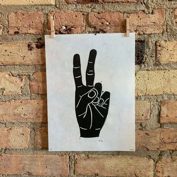 Peace Sign | Linocut Print | Wall Art
