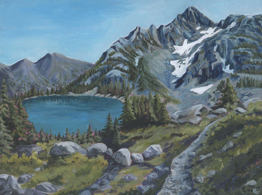 Strathcona Provincal Park Hand Embellished Print on Stretched Canvas