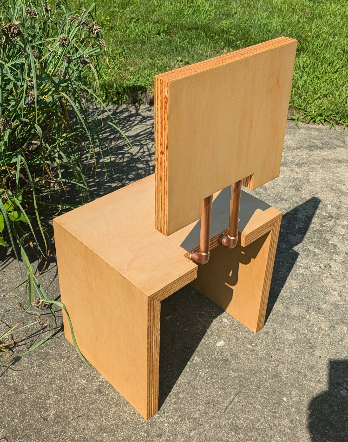 Minimalist Birch Plywood Chair (7_24) - rear