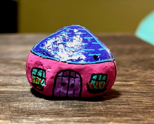 Gnome Home, medium. Pink and Blue