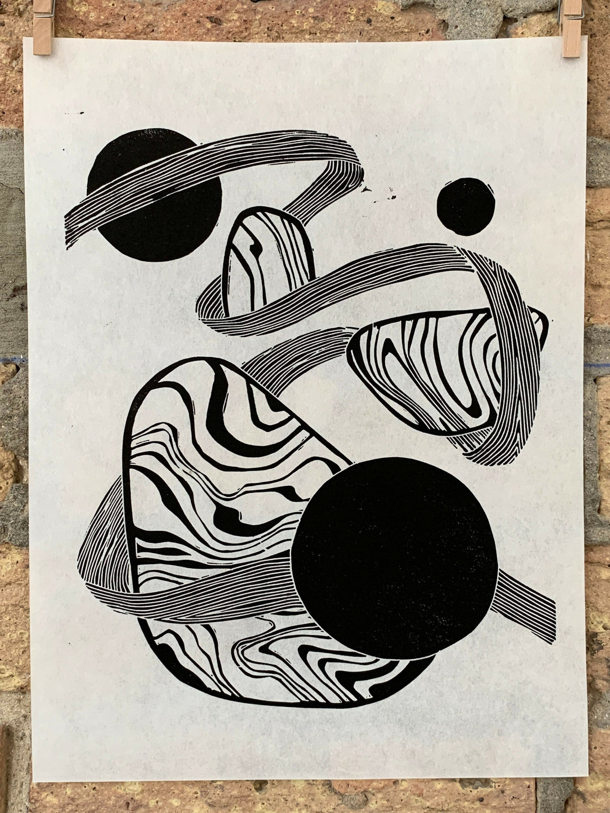 Marble 02 | Ribbon | Linocut Print | Wall Art