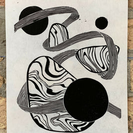 Marble 02 | Ribbon | Linocut Print | Wall Art