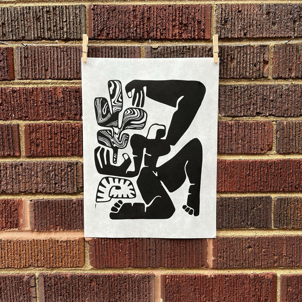 Woman, Inspired by Henri Matisse | Shell | Cutout | Linocut Print | Wall Art