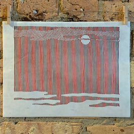 Rowlux Moonscape / Moire 12 | Seascape | Linocut Print | Wall Art