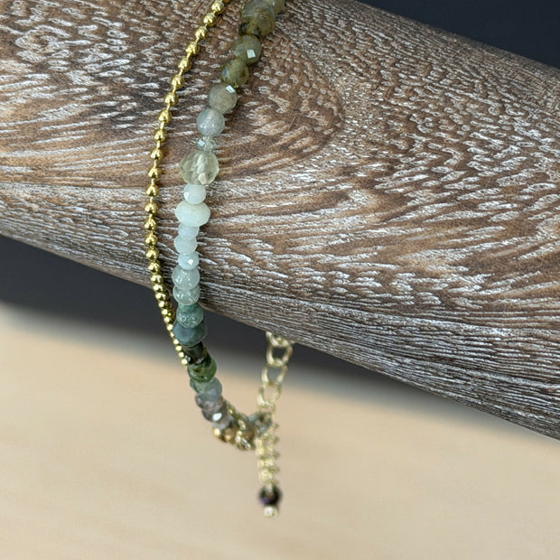 Duet Bracelet green/garnet