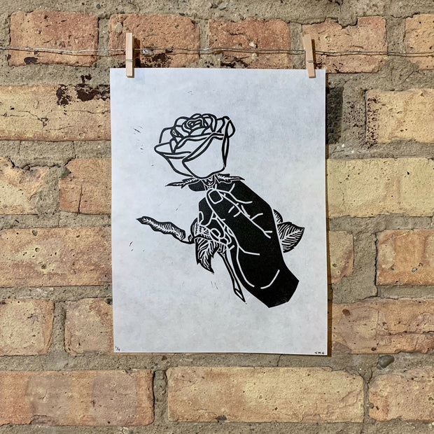 It Must Have Been the Roses | Linocut Print | Wall Art