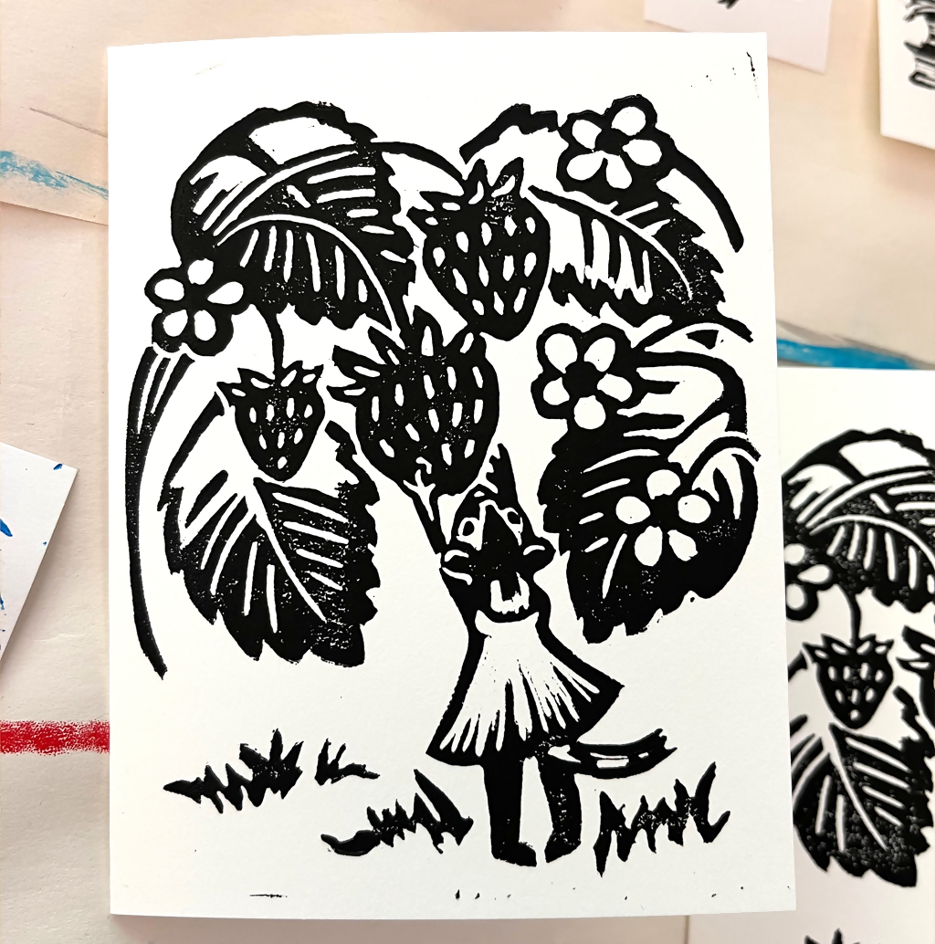 Block Print Greeting Card
