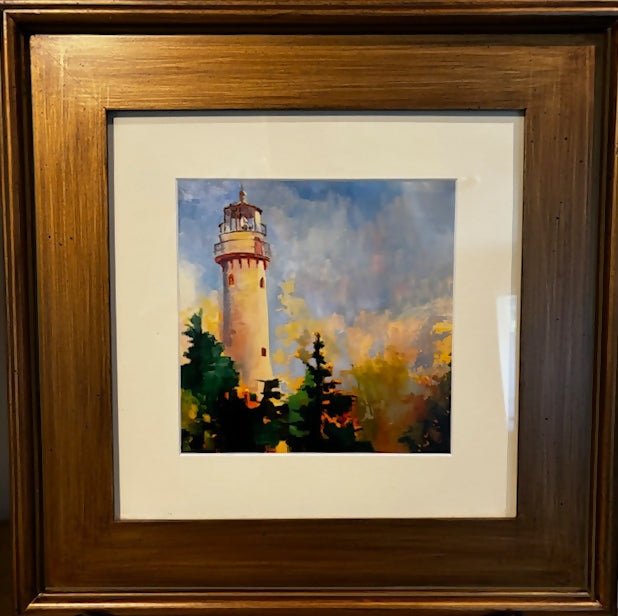 SHOW SPECIAL: Framed Matted Print - Lighthouse, Bahai, Bridges