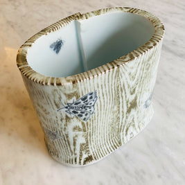 Oval Vase-wood grain