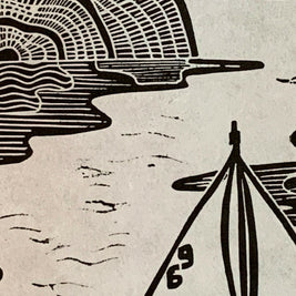 Lake Shore Drive 03 | Sailboat | Linocut Print | Wall Art