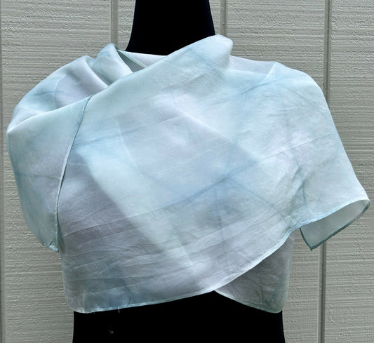 Fresh Indigo Scarf, Itajime Shibori