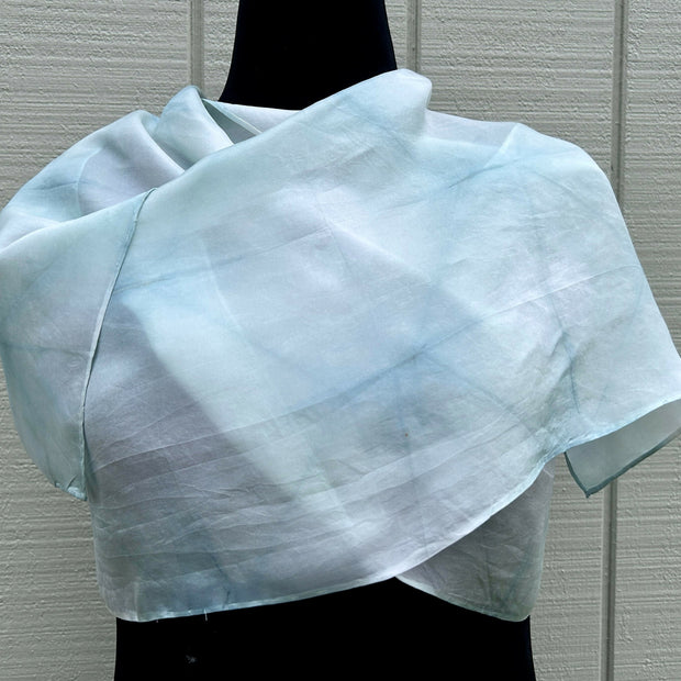 Fresh Indigo Scarf, Itajime Shibori