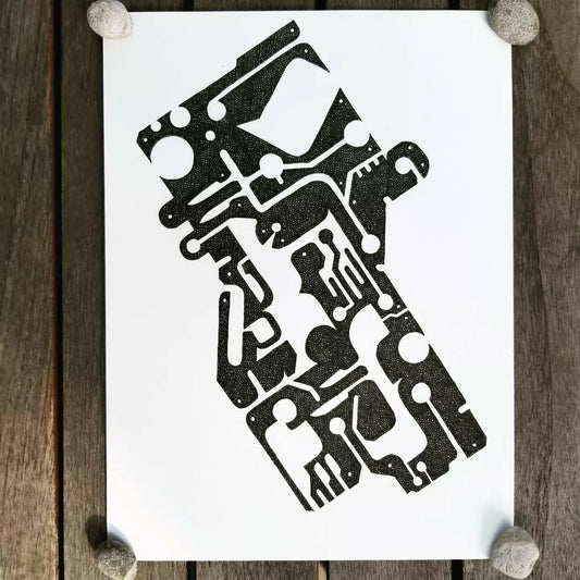 "Flirty Chatbot" - ink drawing