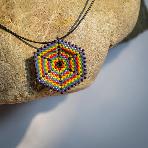 Stripy Hexagon Pendant