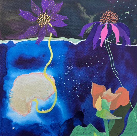 Tulips and Coneflowers