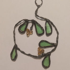 Recycled Stained Glass Mistletoe