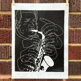 Cannonball Adderley | Jazz Sax Saxophone | Linocut Print | Wall Art