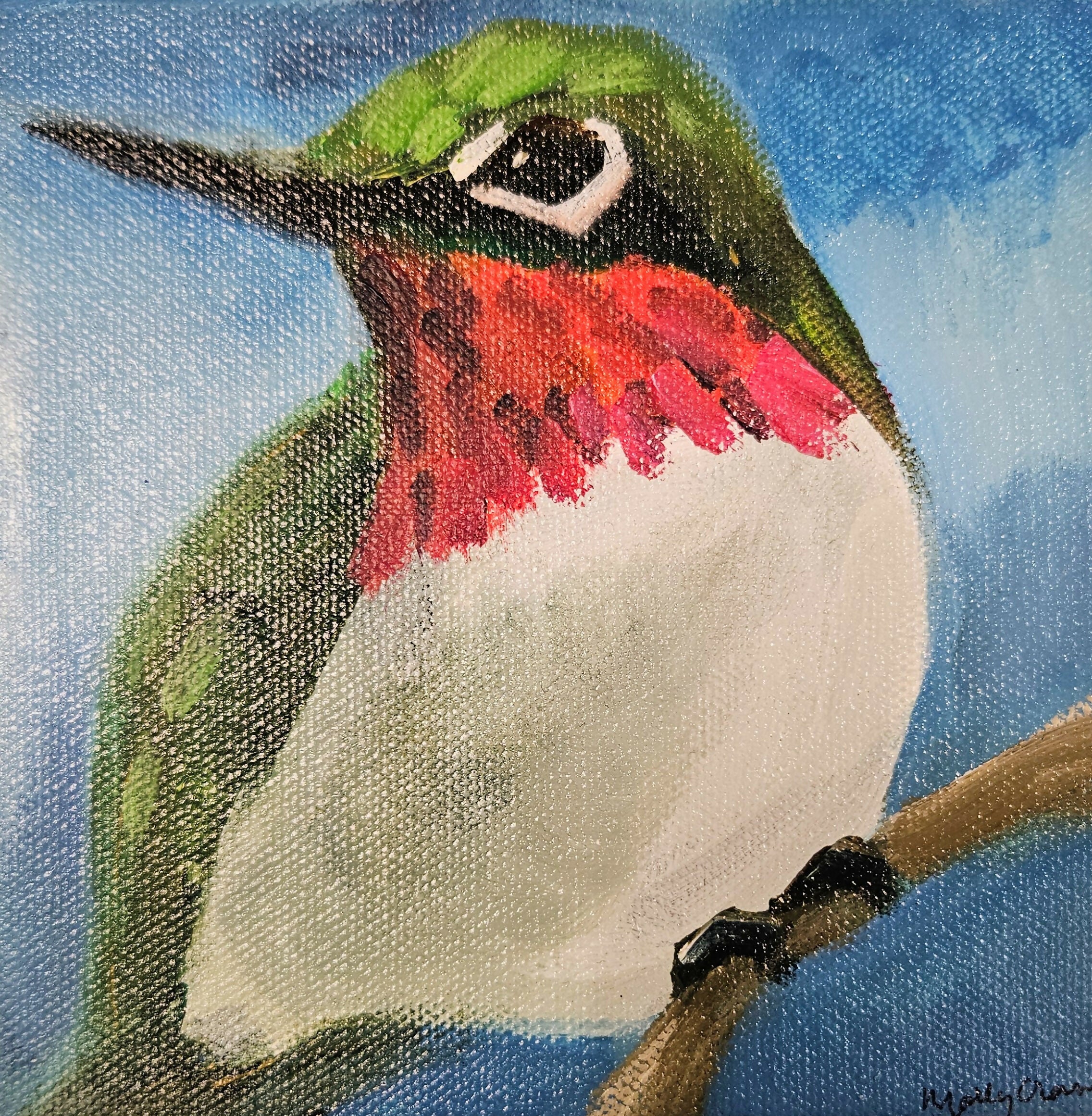 Bird Painting, 6 x 6 mini