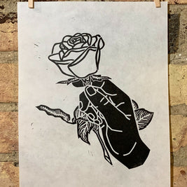 It Must Have Been the Roses | Linocut Print | Wall Art