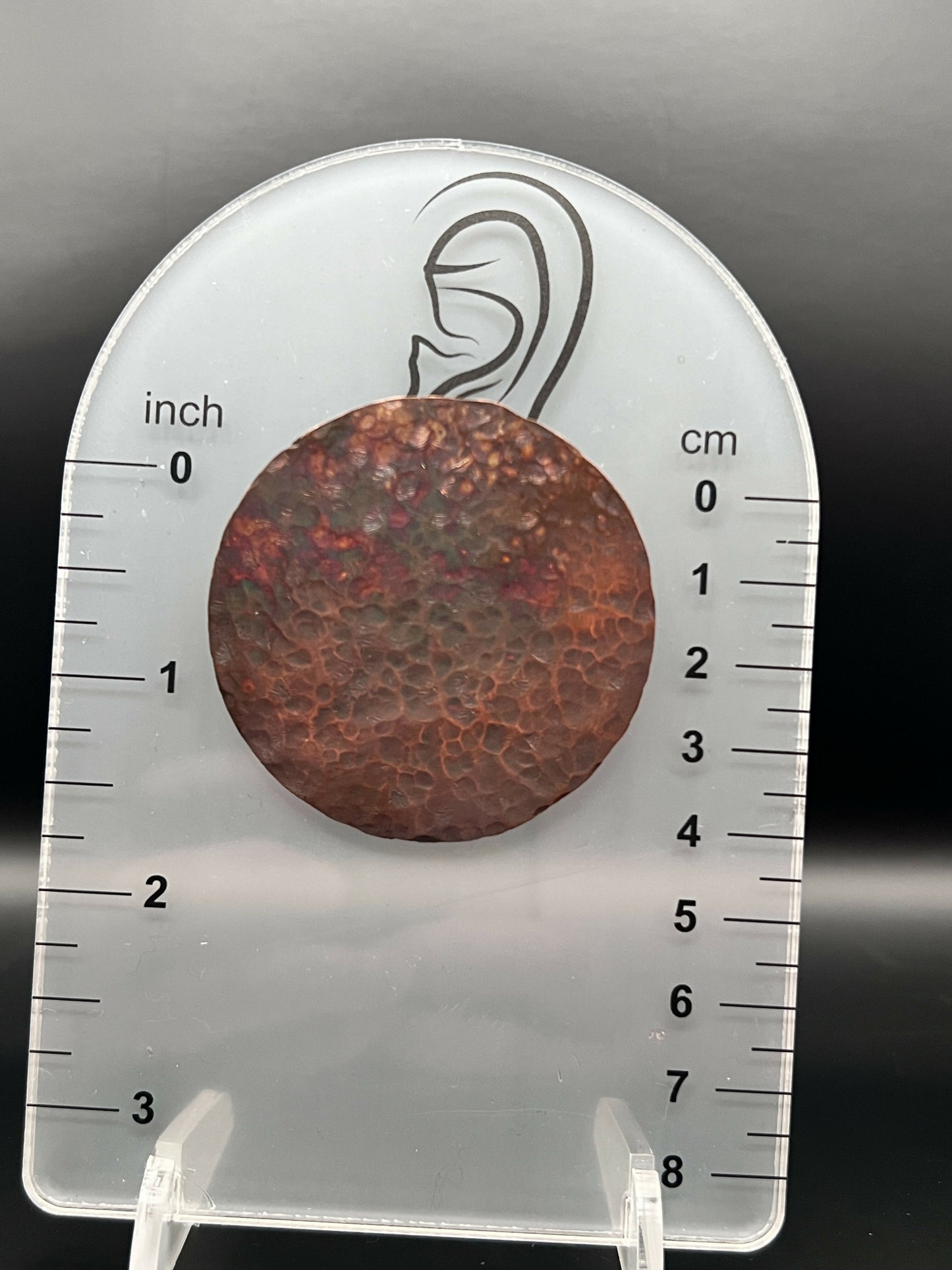 Hammered Copper Shield Earring