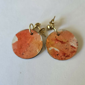 Small handpainted disk earrings