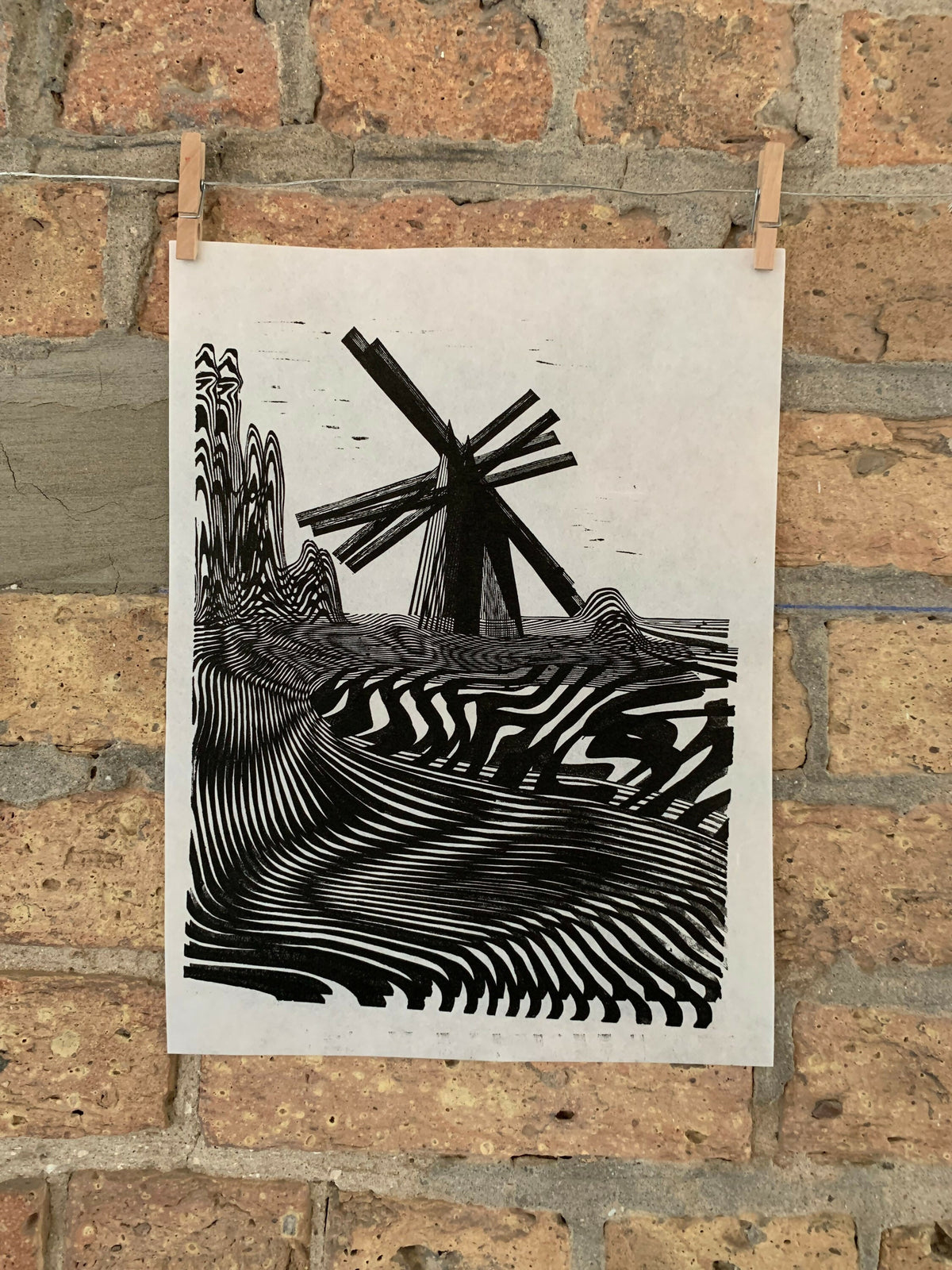 Lake Shore Drive 07 / Moire 10 | Chicago Linocut Print | Wall Art
