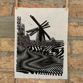 Lake Shore Drive 07 / Moire 10 | Chicago Linocut Print | Wall Art