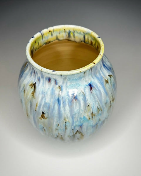 Blue Marbled Vase