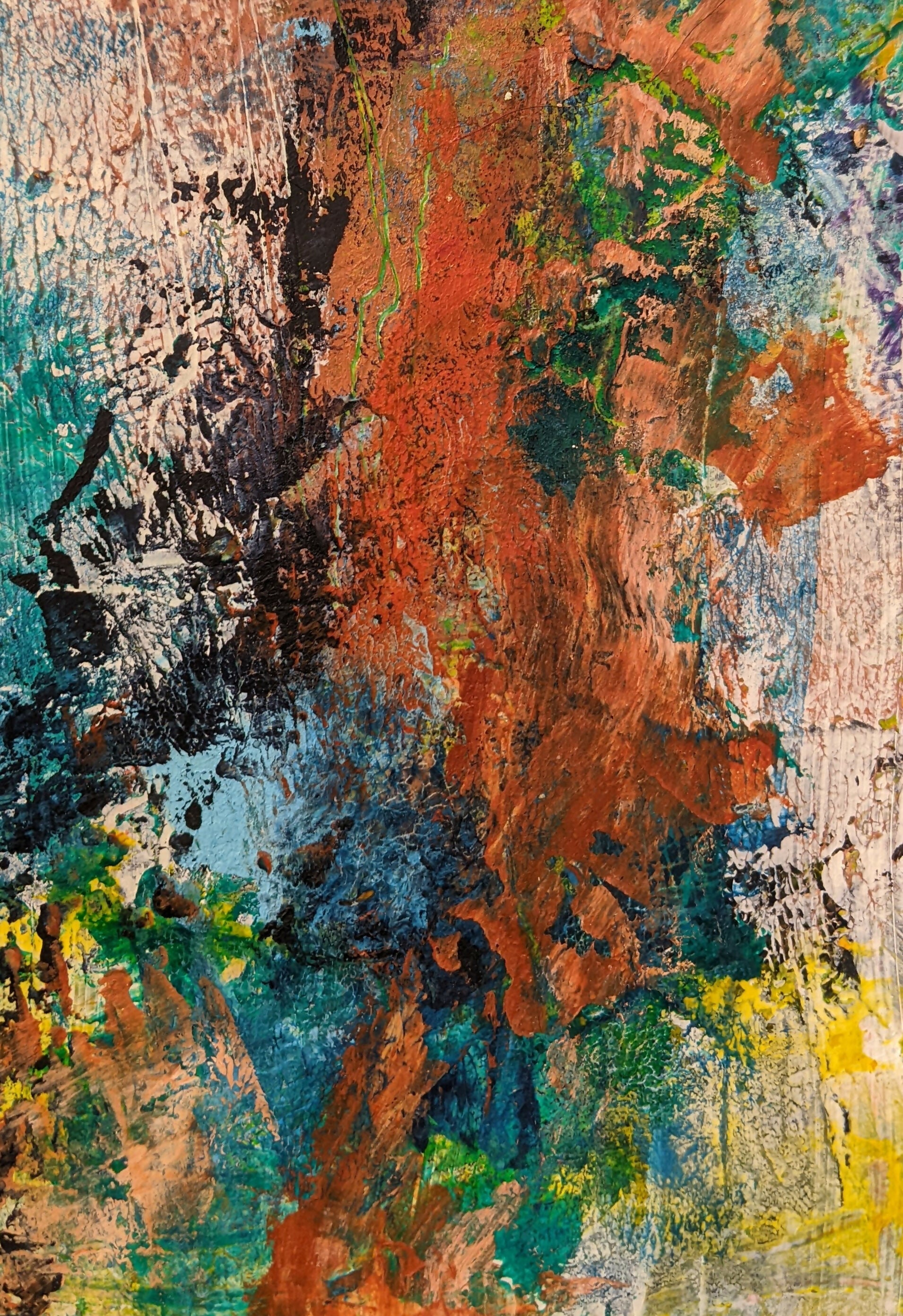1. Original Abstract Mixed Media 5x7 Matted