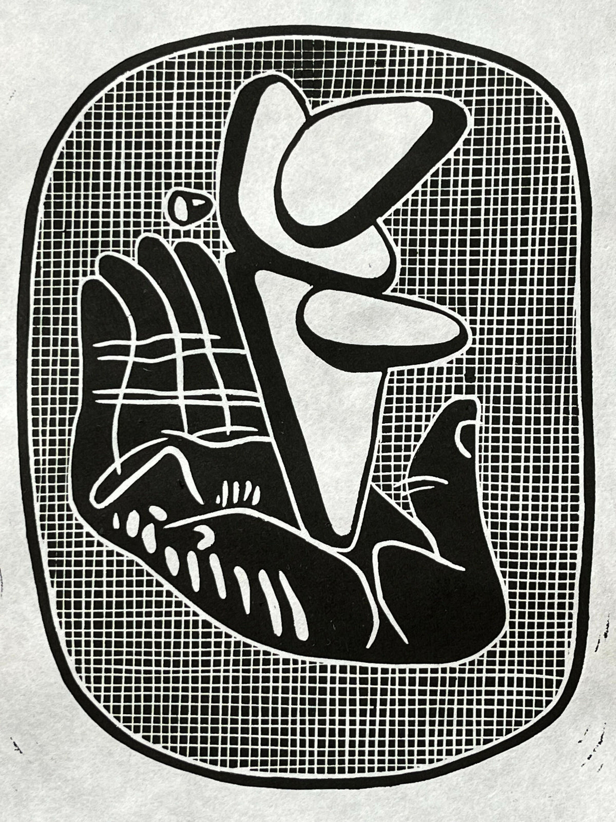 Hand, Inspired by Le Corbusier | Linocut Print | Wall Art