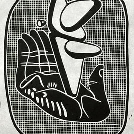 Hand, Inspired by Le Corbusier | Linocut Print | Wall Art