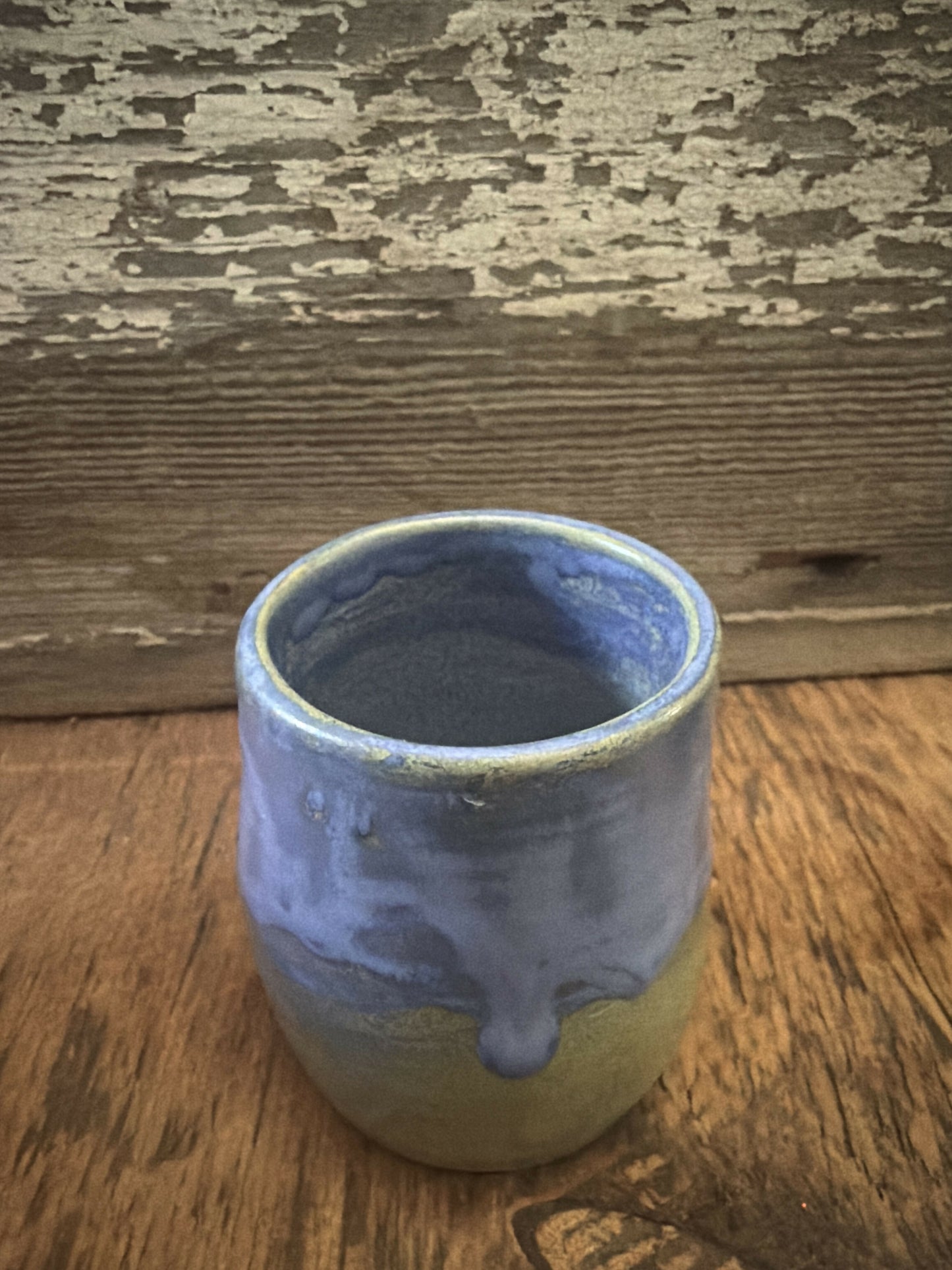 Curved Wine cups - small blue green