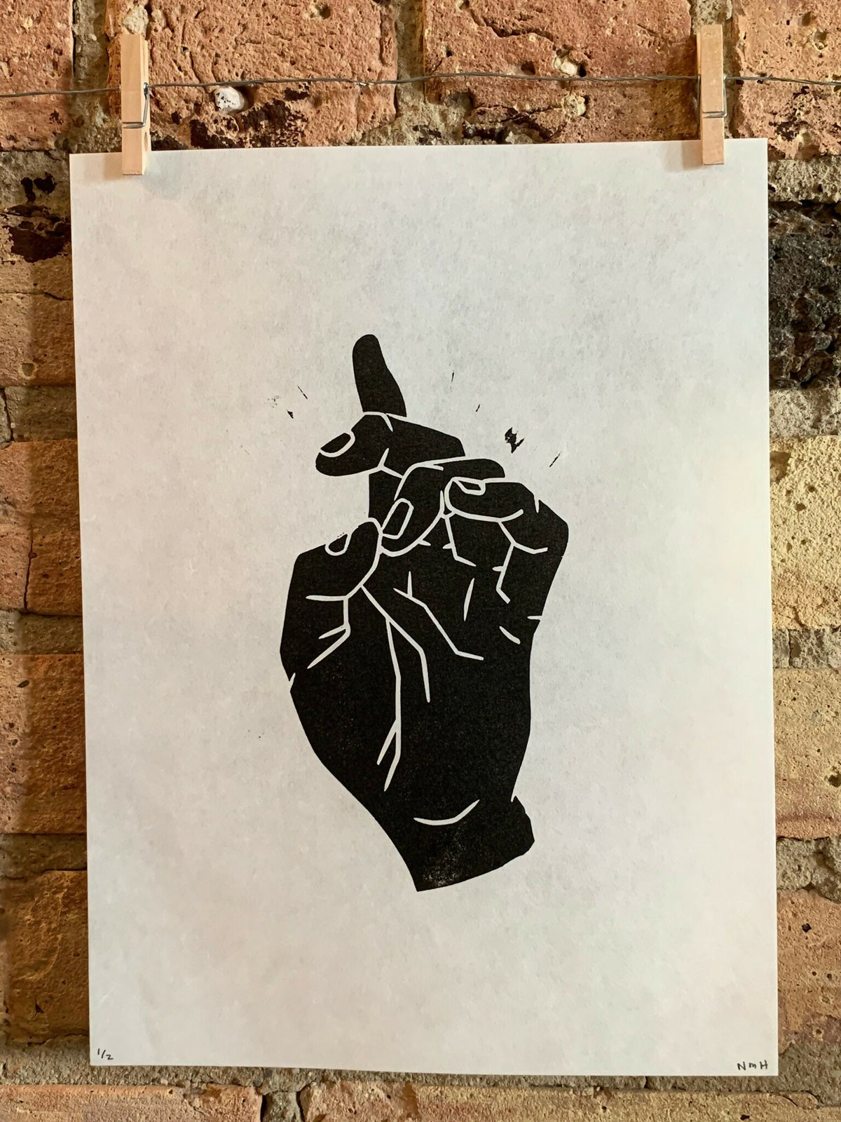IC XC | Iconography Hand | Linocut Print | Wall Art