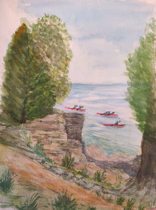 Kayaks at Cave Point - Door County Series