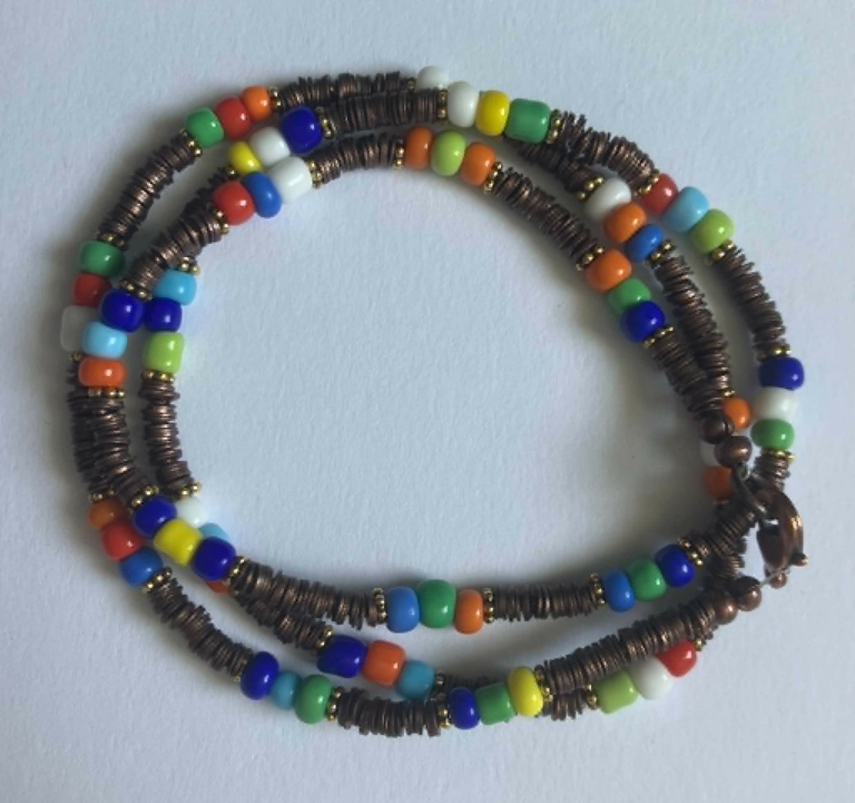 wrap bracelet - copper/multi