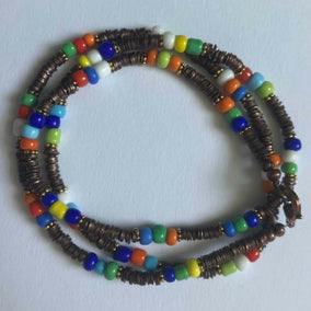 wrap bracelet - copper/multi