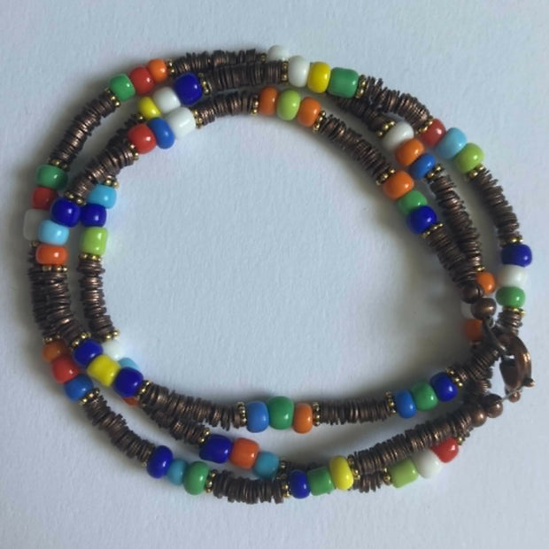 wrap bracelet - copper/multi