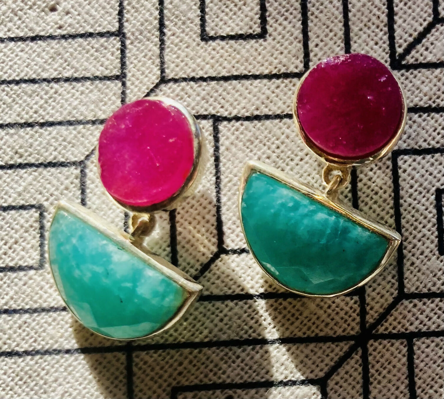 Copy of Ruby. Amazonite Earrings