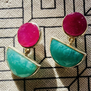 Copy of Ruby. Amazonite Earrings
