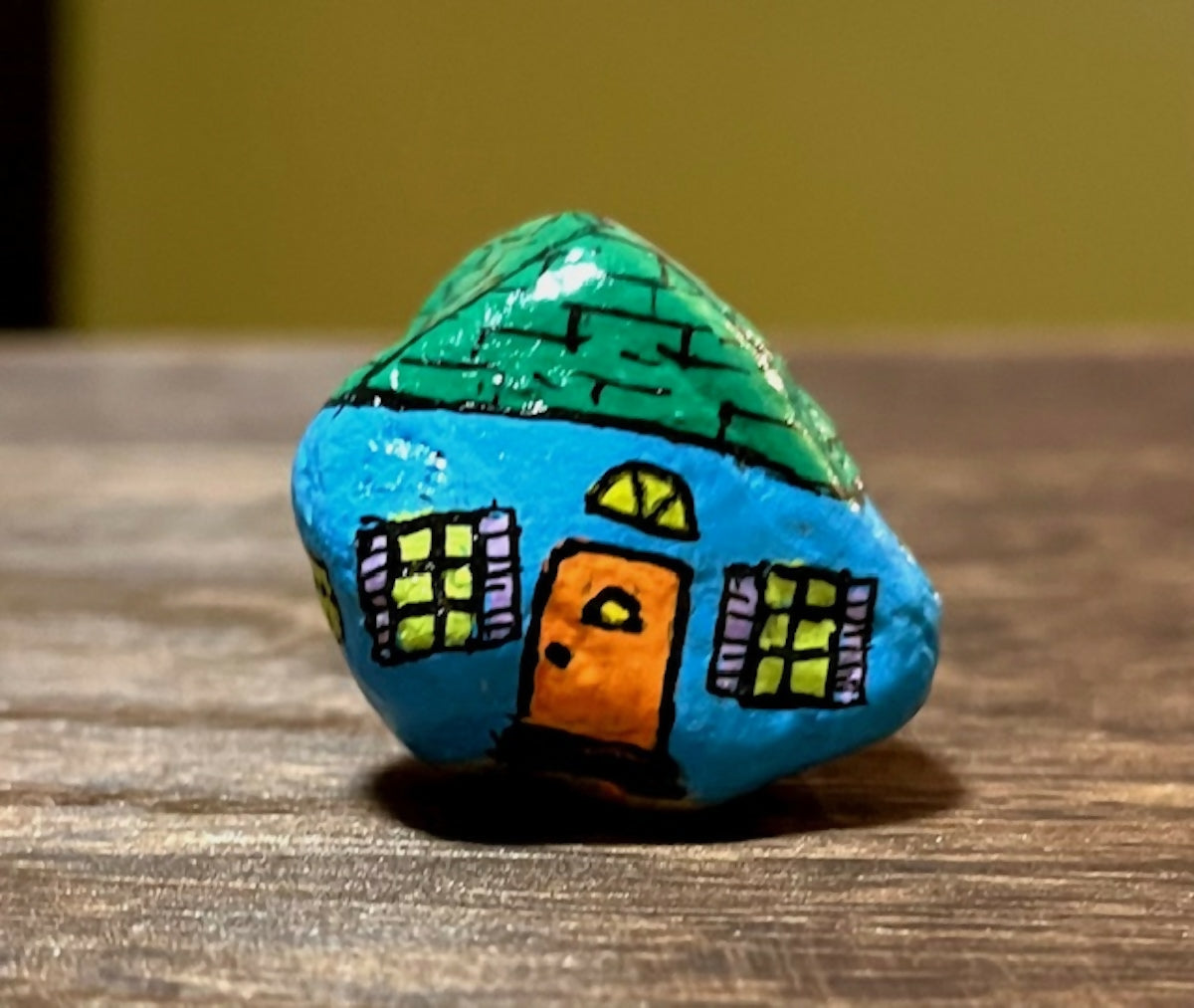 Gnome Home, medium. Blue and Green.