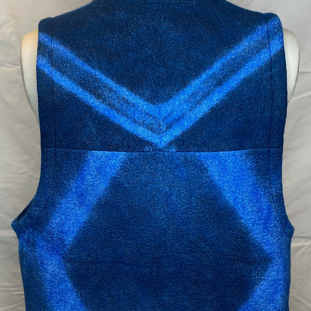 Blue Shibori Dyed and Nuno Felted Vest