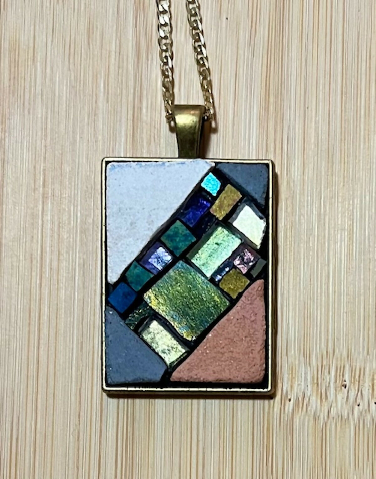 Mosaic Pendant: Porcelain and Glass 1